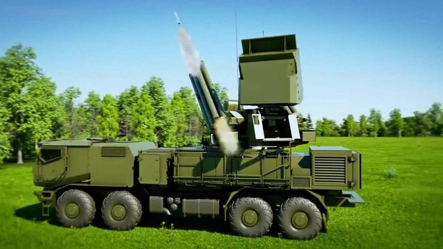 Pantsir-S1 phóng tên lửa.