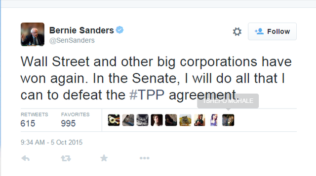
Ông Bernie Sanders phát biểu trên Twitter.
