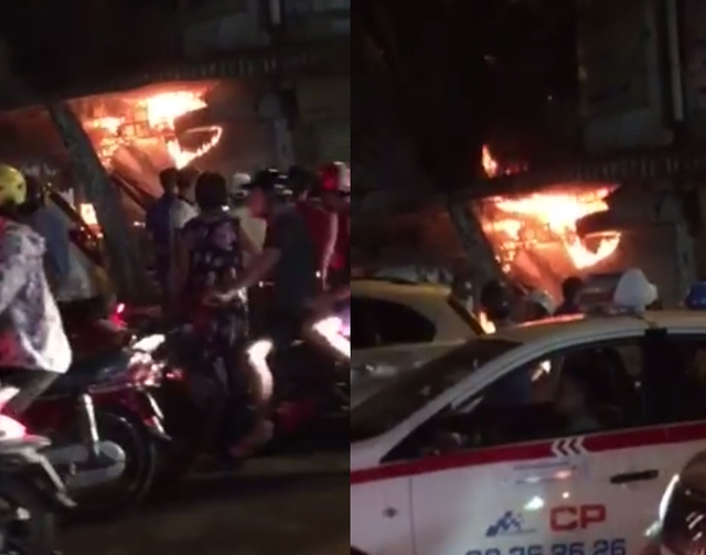 Đám cháy xảy ra trong phố cổ khiến cho việc cứu hỏa khó khăn (Ảnh CTV)