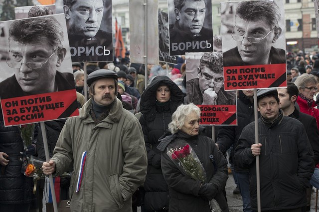 Cái chết của ông Boris Nemtsov không châm ngòi cho bạo động như nhiều người lo ngại. Ảnh: AP