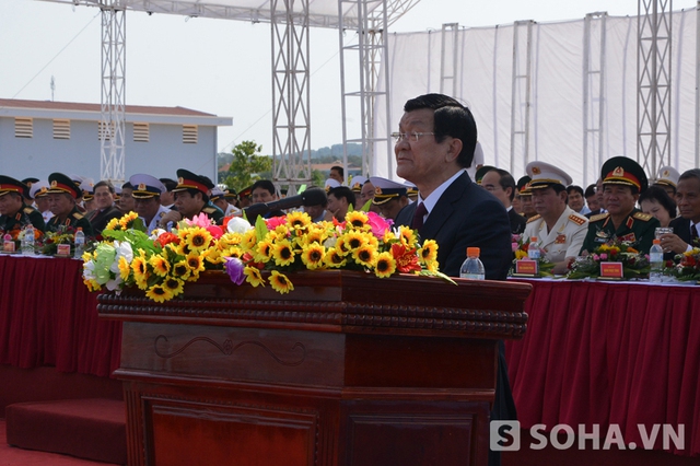 Chủ tịch nước Trương Tấn Sang phát biểu tại buổi lễ. Ảnh: Trọng Thiết