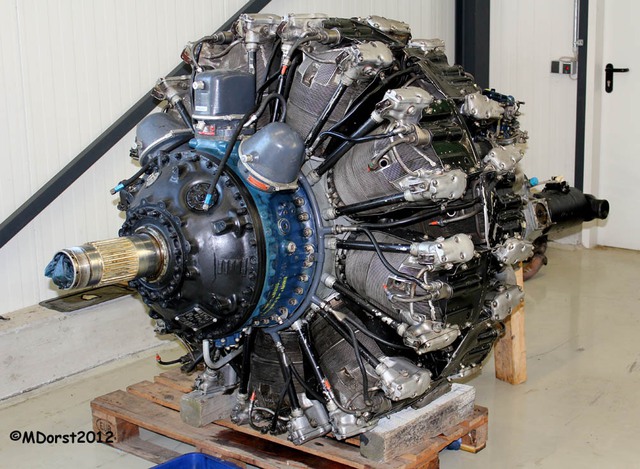 
Động cơ piston hướng tâm 18 xy lanh Pratt & Whitney R2800 của F4U Corsair cung cấp lực đẩy lên đến 2.000 mã lực
