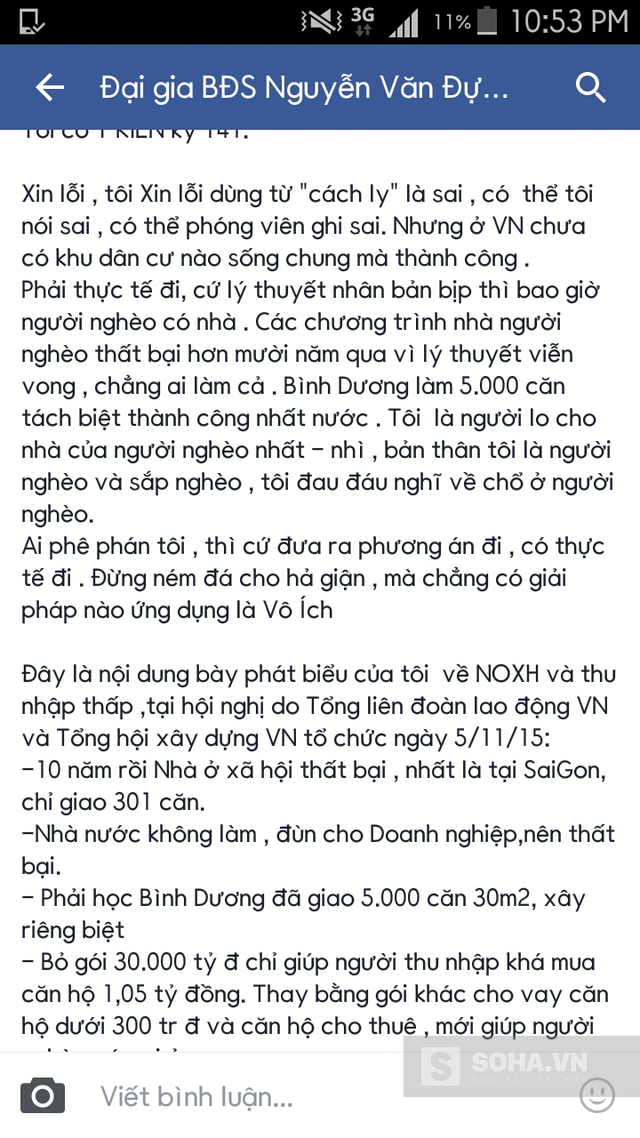 
Đại gia này cũng lên Facebook cá nhân gửi lời xin lỗi và phân trần về sự hiểu nhầm trong câu chuyện kỳ thị người nghèo.
