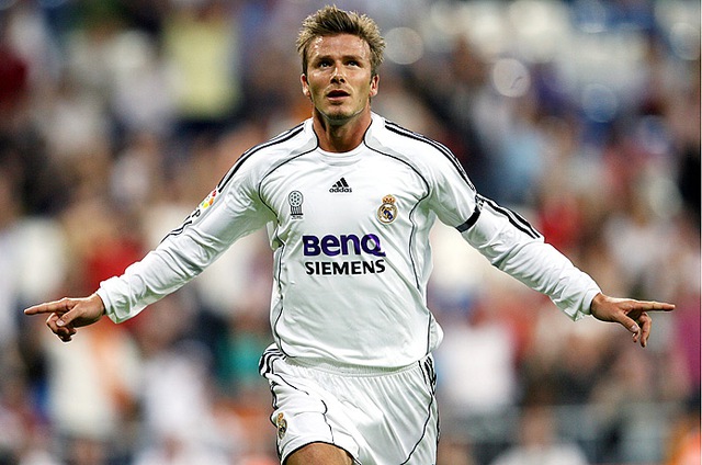 Beckham trong màu áo Real Madrid