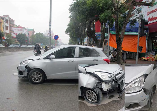 Sau khi bỏ chạy được gần 3km, chiếc xe điên đã bị cảnh sát tóm gọn trên đường Trần Phú (TP Vinh, Nghệ An).
