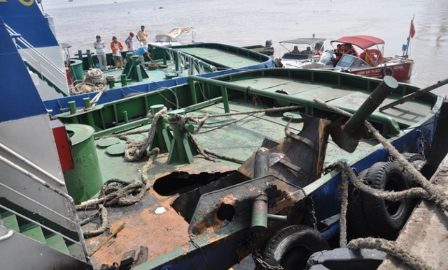Vị trí vụ nổ tại bồn chứa dầu của tàu Kim Anh 06