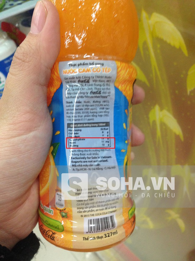 
Trong 330ml nước cam có tép chứa 42,9g đường.
