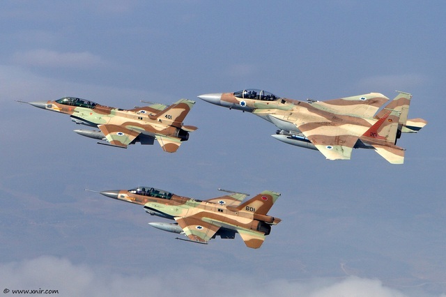
Các tiêm kích F-15 và F-16 của Không quân Israel
