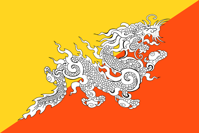 Cờ Bhutan. Ảnh: WikiMedia