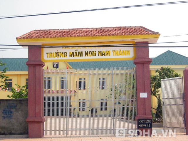 Trường mầm non xã Nam Thành, nơi xảy ra việc cô giáo đánh học sinh trong giờ học thể dục.