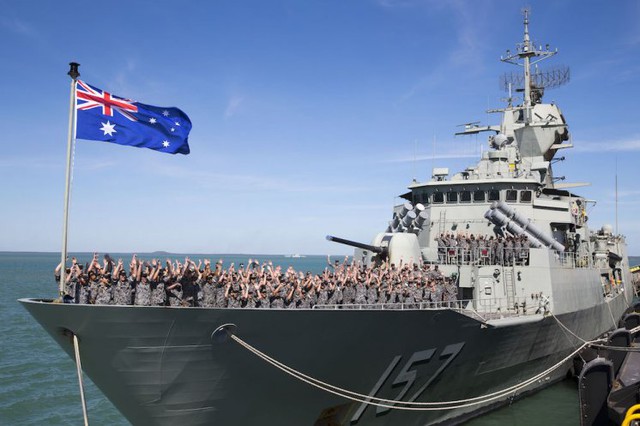 Tàu tuần dương HMAS Perth của Hải quân Hoàng gia Australia. Ảnh: AFP