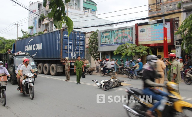 Hiện trường vụ tai nạn khiến người vợ anh G. tử vong