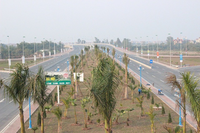 Toàn cảnh tuyến đường theo hướng đi sân bay Nội Bài