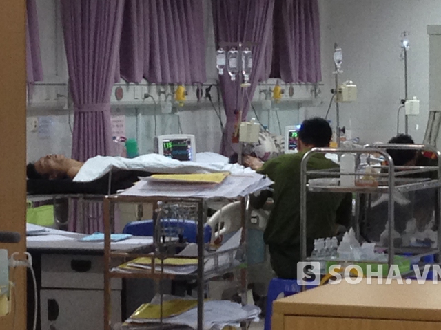Bệnh nhân Vũ khi được điều trị tại bệnh viện.