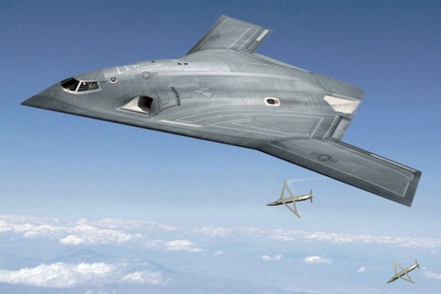 
Hình ảnh cho khái niệm Máy bay ném bom tấn công tầm xa (Long-Range Strike-Bomber/LRS-B), nhìn sơ qua có thể thấy nó có thiết kế tương tự Senior Peg của Lockheed Skunk Works
