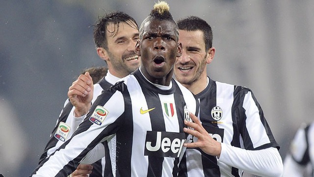Pogba (giữa) chơi cực hay tại Juventus