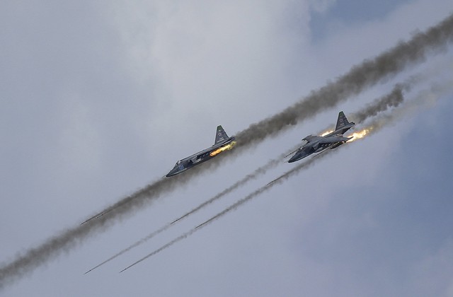 
Máy bay cường kích Su-25 của Không quân Nga tham chiến ở Syria.

