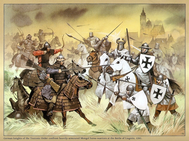 Trận Liegnitz năm 1271, quân Mông Cổ đại thắng liên minh Ba Lan - Đức.