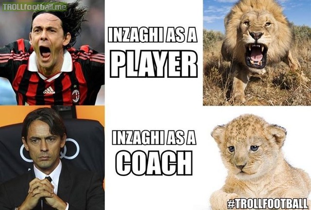 Inzaghi trong vai trò cầu thủ và HLV