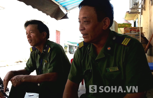 Ông Hoàng Văn Tuệ - Đội trưởng đội bảo vệ an ninh Ga Vinh (bìa phải) nhận định có nhiều điều lạ trong vụ trộm hy hữu vừa xảy ra.