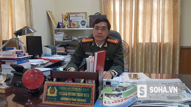 
Trung tá Dương Hồng Quang – Trưởng phòng tham mưu Công an tỉnh Hà Nam.
