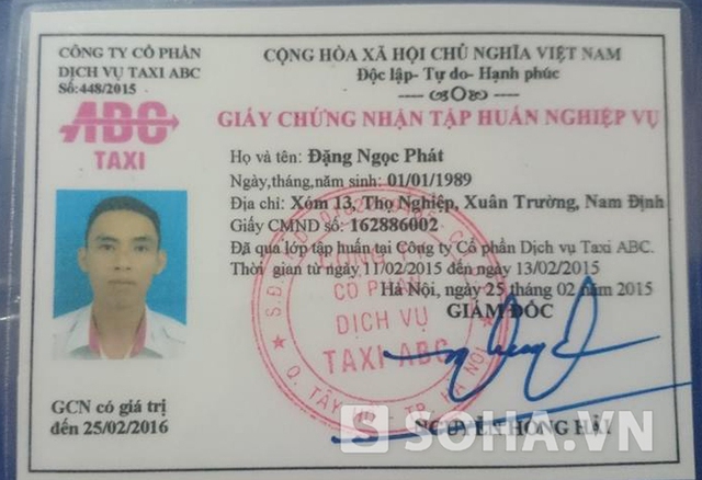 Tài xế Phát cũng đã trình với cơ quan đầy đủ giấy tờ liên quan đến hành nghế