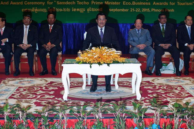 Thủ tướng Hun Sen phát biểu tại Phnom Penh hôm 22/9 vừa qua. Ảnh: Cambodia Daily