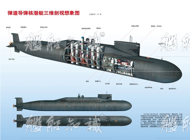 
Sơ đồ bố trí tên lửa JL-2 trên tàu ngầm lớp Jin của Trung Quốc
