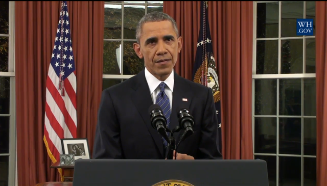 Ông Obama phát biểu tại Phòng Bầu dục hôm nay (6/12 - giờ Mỹ). Ảnh: Nhà Trắng