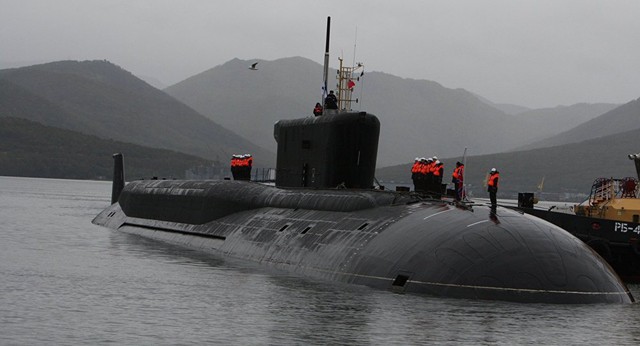 
Tàu ngầm hạt nhân lớp Borei.
