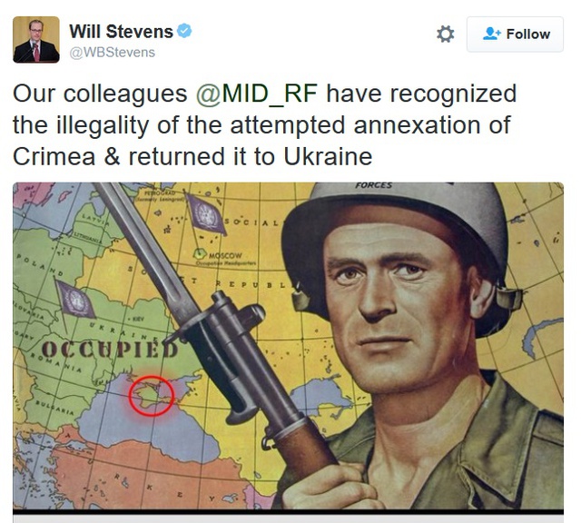 
Ông viết: Các đồng nghiệp của tôi tại Bộ Ngoại giao Nga đã thừa nhận việc chiếm Crimea là không hợp pháp và trả lãnh thổ này về Ukraine.
