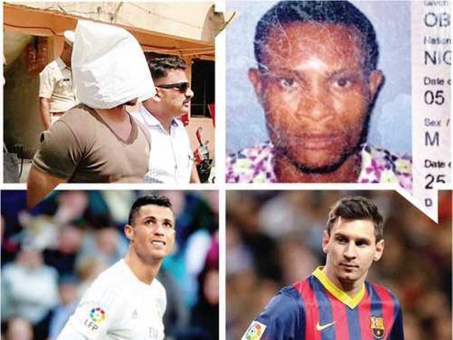 
Chukwuma Nwabu (2 ảnh trên) phạm tội giết người vì tranh cãi về Ronaldo và Messi.
