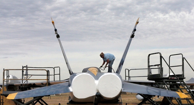 
Máy bay chiến đấu F-18 Super Hornet. Ảnh: AP.
