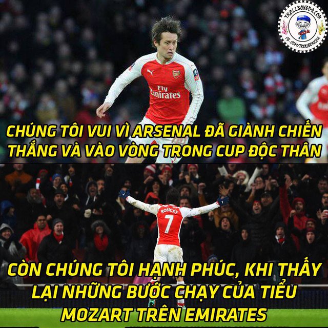 Rosicky luôn được CĐV Arsenal yêu quý.