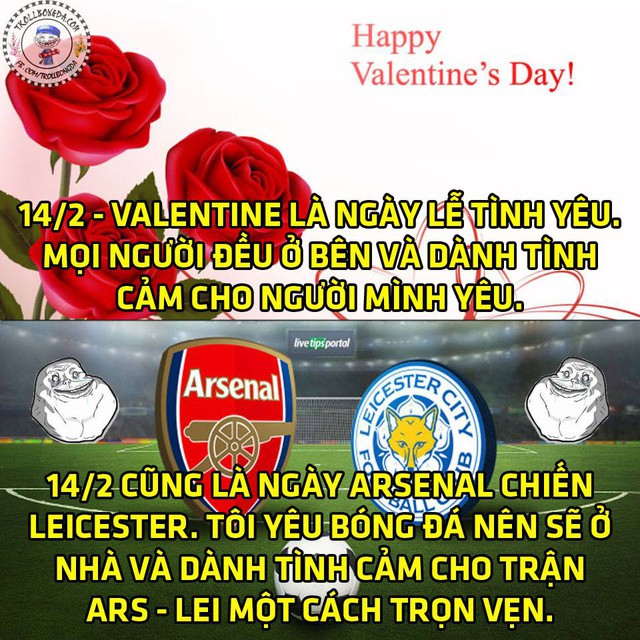 Ngày Valentine của không ít fan bóng đá.