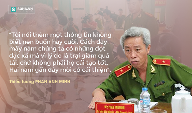 
Nói về chất lượng công tác cải tạo phạm nhân, tướng Minh cho biết việc cải tạo là do Bộ Công an quản lý, không thuộc thẩm quyền của các địa phương
