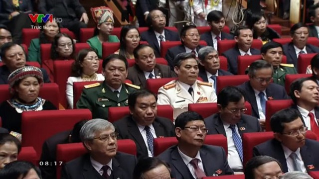 Đại biểu dự đại hội đại biểu Đảng cộng sản Việt Nam lần thứ XII - Ảnh chụp qua màn hình