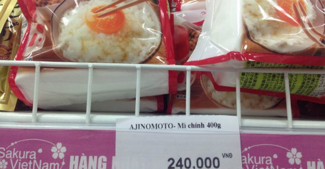 Giá bán gói mì chính Nhật Bản lên đến 240.000 đồng/gói 400g. Ảnh: N.Thảo
