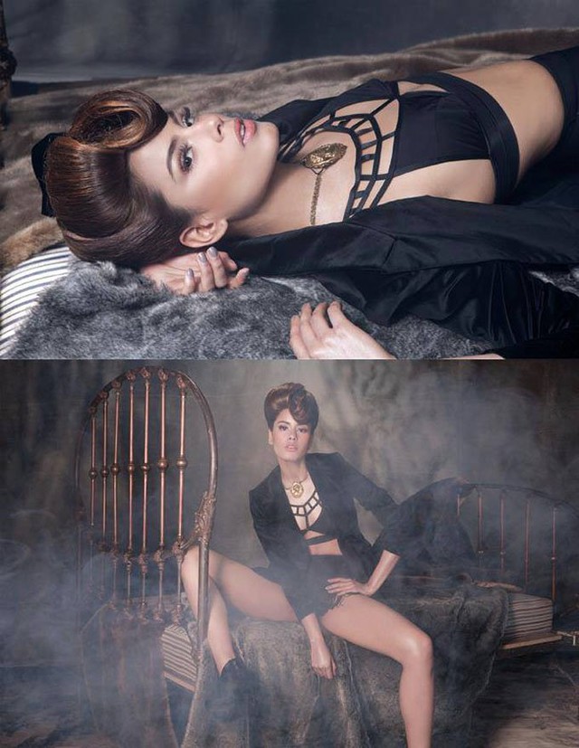 Ariadna Gutierrez trong một shoot hình quảng cáo thời trang nội y trên tạp chí.