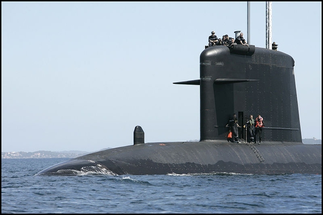 
Tàu ngầm hạt nhân SNA Saphir của Hải quân Pháp.
