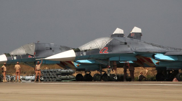 
Su-34 của Không quân Nga chuẩn bị xuất kích tại Syria.
