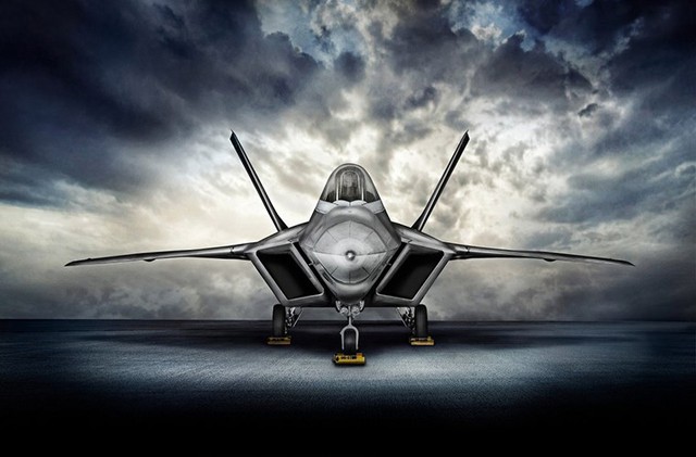 F-22 raptor đẹp huyền bí ngay từ cái nhìn chính diện.