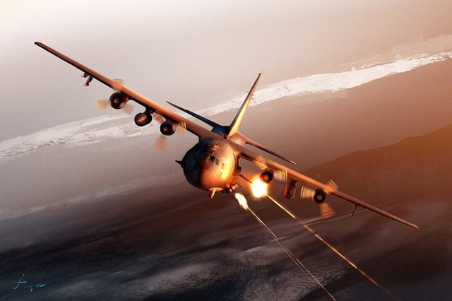 
AC-130 đã bị bộ đội tên lửa Việt Nam bắn hạ. Ảnh minh họa.
