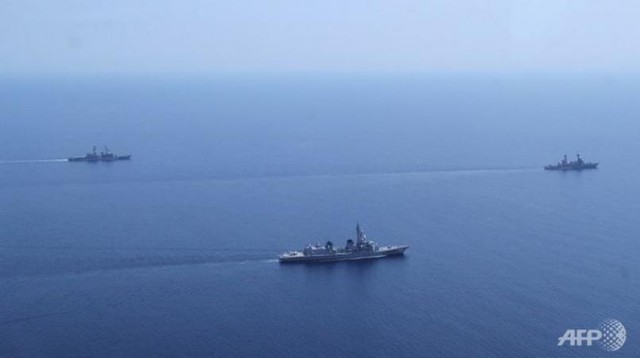 
Hải quân Philippines tập trận chung cùng quân đội Mỹ và Nhật Bản ở biển Đông. (Ảnh: AFP)

