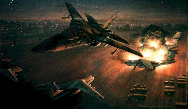 
Các máy bay F-111 bay thấp, ném bom phá hủy hầu hết máy bay vận tải cỡ lớn IL-76 của Không quân Libya.

