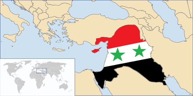 
Lãnh thổ Syria theo quan điểm của SSNP. Ảnh: twcenter
