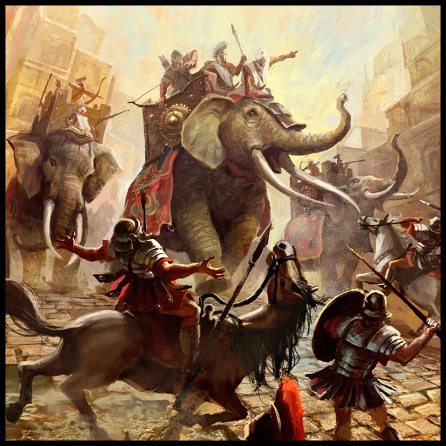 
Người Ba tư sử dụng voi chiến rất thuần thục.
