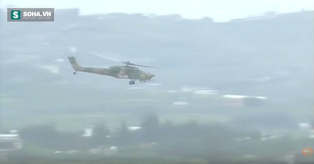 
Hình ảnh được cho là trực thăng Mi-28 xuất hiện trong đoạn video công bố ngày 16/3.
