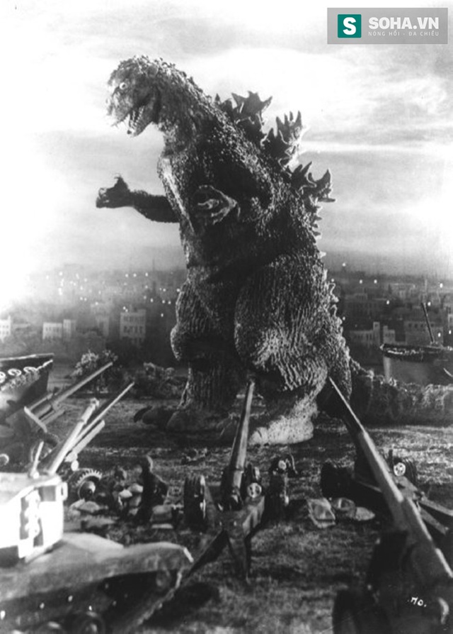 
Hình ảnh quái vật Godzilla trên phim.
