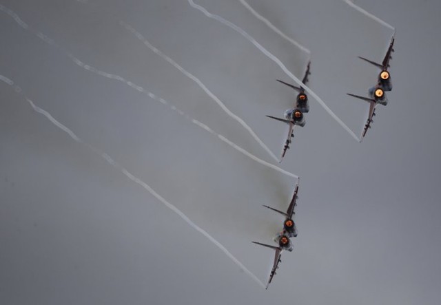 
Máy bay Nga trong một cuộc không kích tại làng Latakia, Syria. Ảnh: Reuters
